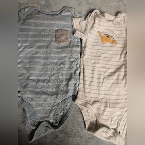 Carter's Light Blue and Neutral Onesies